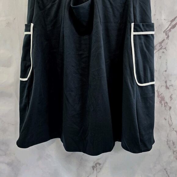 Maeve Dress Womens Large Black White Pinafore Tank Wrap Button Apron - Picture 9 of 14